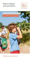 Bildungsprogramm des Natur-Erlebniszentrums Döberitzer Heide Ein DIN lang Flyer zeigt ein Kind, das durch ein Fernglas schaut, im Hintergrund sieht man weitere Menschen