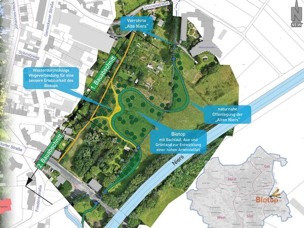 Planentwurf für das Heinz Sielmann Biotop an der Alten Niers